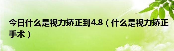 今日什么是视力矫正到4.8（什么是视力矫正手术）