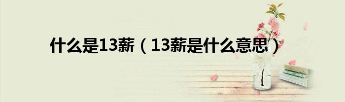 什么是13薪（13薪是什么意思）