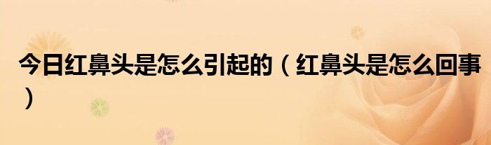 今日红鼻头是怎么引起的（红鼻头是怎么回事）