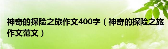 神奇的探险之旅作文400字（神奇的探险之旅作文范文）