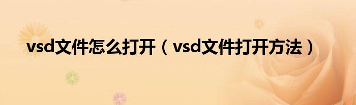 vsd文件怎么打开（vsd文件打开方法）