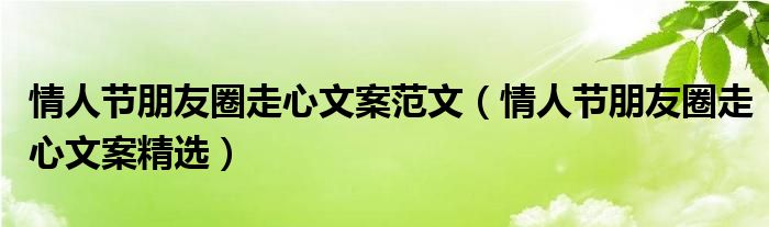 情人节朋友圈走心文案范文（情人节朋友圈走心文案精选）