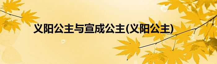 义阳公主与宣成公主(义阳公主)