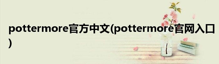 pottermore官方中文(pottermore官网入口)