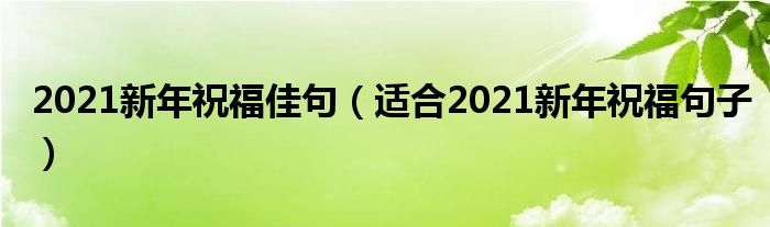 2021新年祝福佳句（适合2021新年祝福句子）