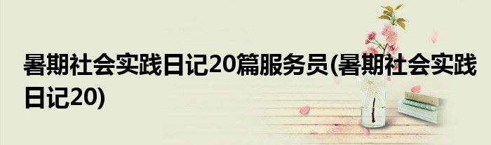 暑期社会实践日记20篇服务员(暑期社会实践日记20)