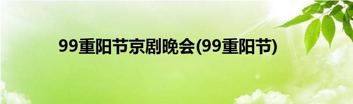 99重阳节京剧晚会(99重阳节)