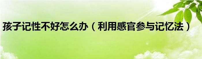 孩子记性不好怎么办（利用感官参与记忆法）