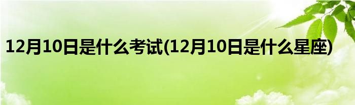 12月10日是什么考试(12月10日是什么星座)