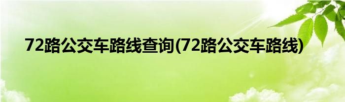 72路公交车路线查询(72路公交车路线)