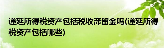 递延所得税资产包括税收滞留金吗(递延所得税资产包括哪些)