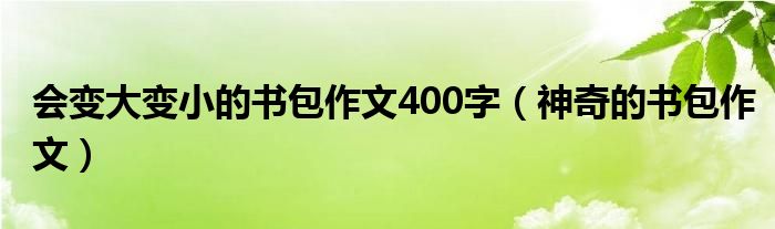 会变大变小的书包作文400字（神奇的书包作文）