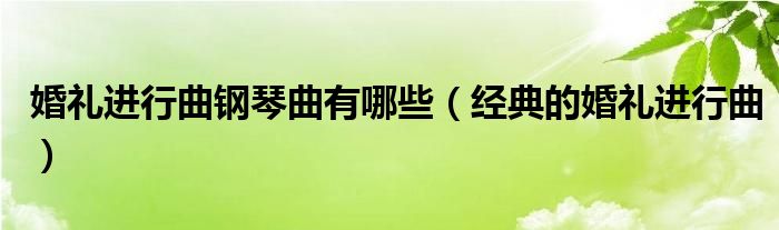 婚礼进行曲钢琴曲有哪些（经典的婚礼进行曲）