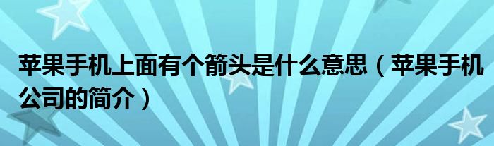 苹果手机上面有个箭头是什么意思（苹果手机公司的简介）