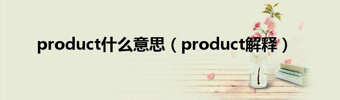 product什么意思（product解释）