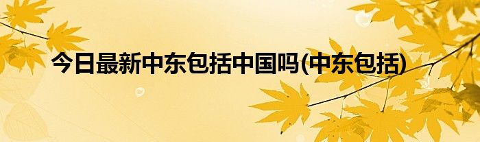 今日最新中东包括中国吗(中东包括)