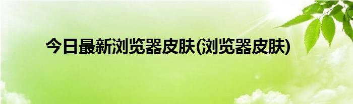 今日最新浏览器皮肤(浏览器皮肤)