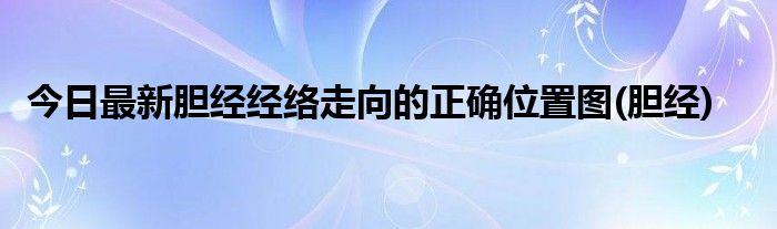 今日最新胆经经络走向的正确位置图(胆经)