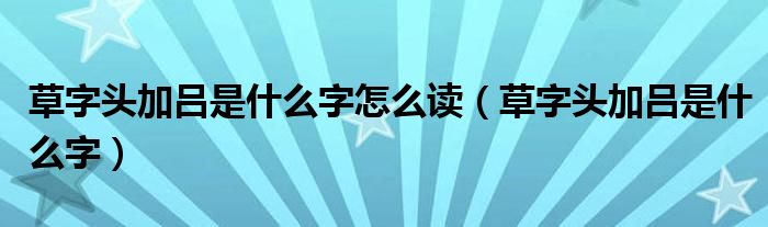 草字头加吕是什么字怎么读（草字头加吕是什么字）