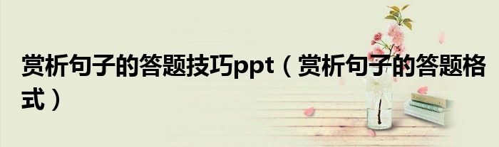 赏析句子的答题技巧ppt（赏析句子的答题格式）