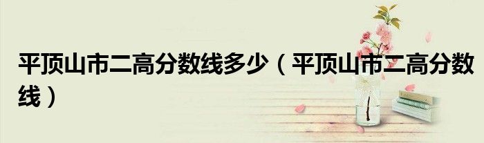 平顶山市二高分数线多少（平顶山市二高分数线）