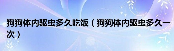 狗狗体内驱虫多久吃饭（狗狗体内驱虫多久一次）