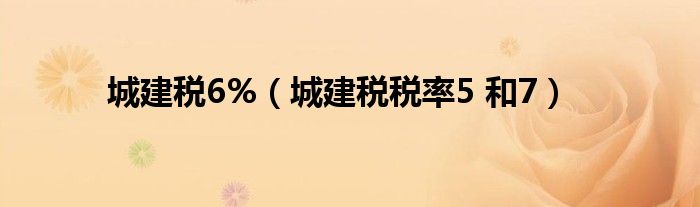 城建税6%（城建税税率5 和7）