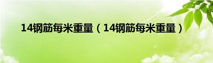 14钢筋每米重量（14钢筋每米重量）