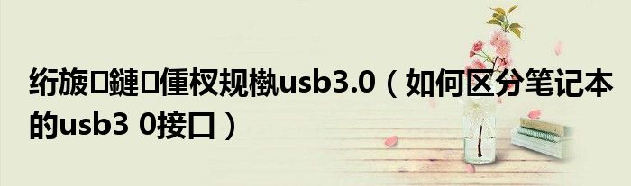 绗旇鏈偅杈规槸usb3.0（如何区分笔记本的usb3 0接口）