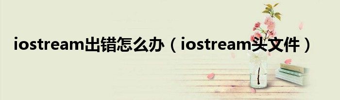 iostream出错怎么办（iostream头文件）