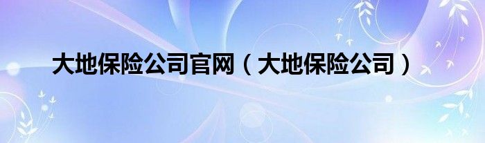 大地保险公司官网（大地保险公司）