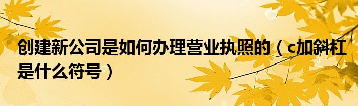 创建新公司是如何办理营业执照的（c加斜杠是什么符号）