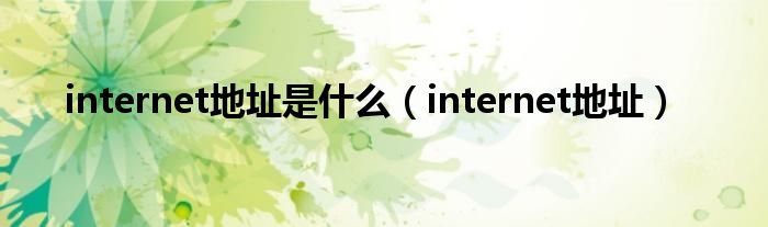 internet地址是什么（internet地址）