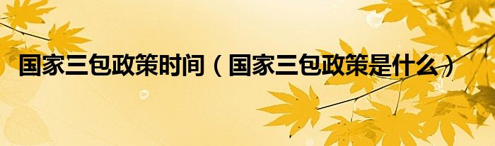 国家三包政策时间（国家三包政策是什么）