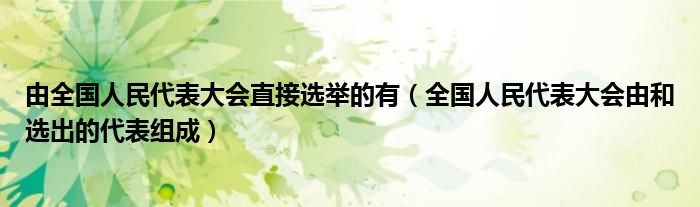 由全国人民代表大会直接选举的有（全国人民代表大会由和选出的代表组成）