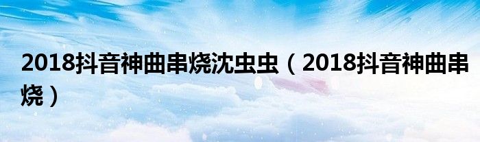 2018抖音神曲串烧沈虫虫（2018抖音神曲串烧）