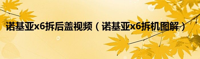 诺基亚x6拆后盖视频（诺基亚x6拆机图解）