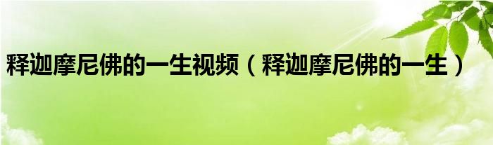 释迦摩尼佛的一生视频（释迦摩尼佛的一生）