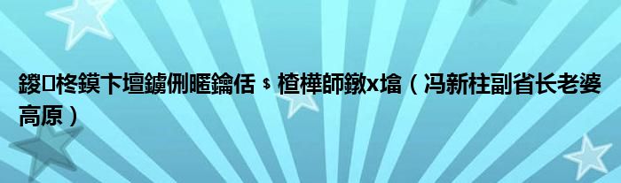 鍐柊鏌卞壇鐪侀暱鑰佸﹩楂樺師鐓х墖（冯新柱副省长老婆高原）