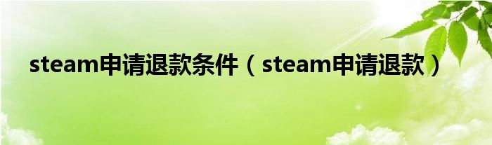 steam申请退款条件（steam申请退款）