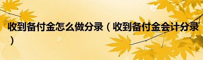 收到备付金怎么做分录（收到备付金会计分录）