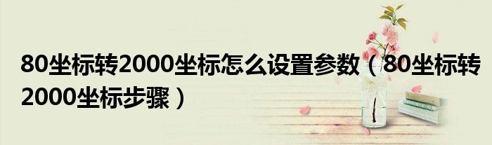 80坐标转2000坐标怎么设置参数（80坐标转2000坐标步骤）