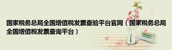 国家税务总局全国增值税发票查验平台官网（国家税务总局全国增值税发票查询平台）