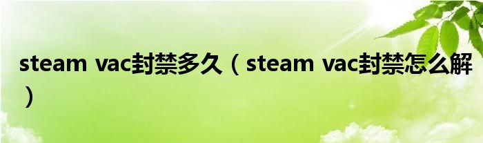 steam vac封禁多久（steam vac封禁怎么解）