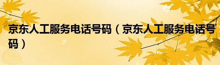 京东人工服务电话号码（京东人工服务电话号码）