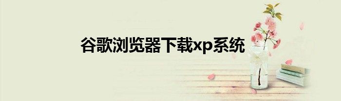 谷歌浏览器下载xp系统