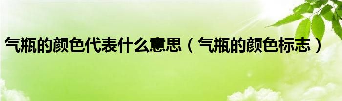 气瓶的颜色代表什么意思（气瓶的颜色标志）