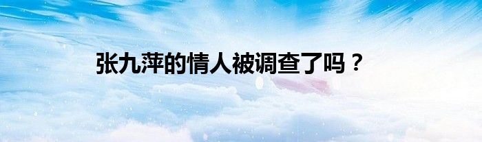 张九萍的情人被调查了吗？