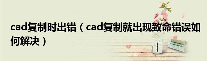 cad复制时出错（cad复制就出现致命错误如何解决）