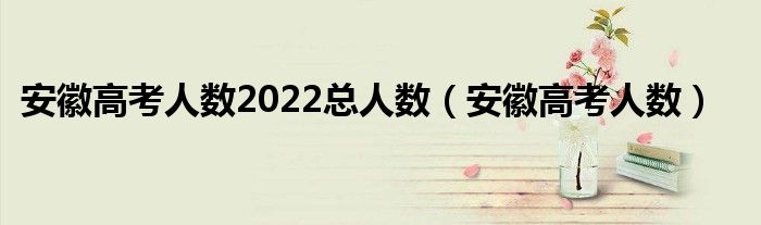 安徽高考人数2022总人数（安徽高考人数）